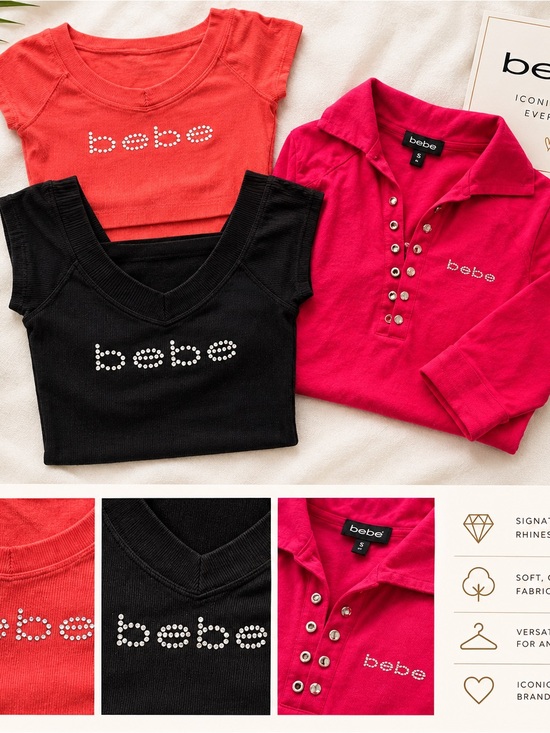 bebe Tops - ✨ Vintage Y2K bebe Collection 3 Women’s Top Shirt Bundle Set XS ✨
